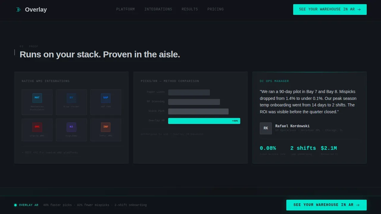 AR-Enhanced Warehouse Management Landing Page Template