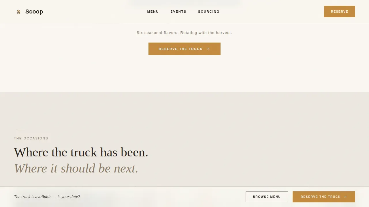 Food Truck & Mobile Kitchen Booking Website Template
