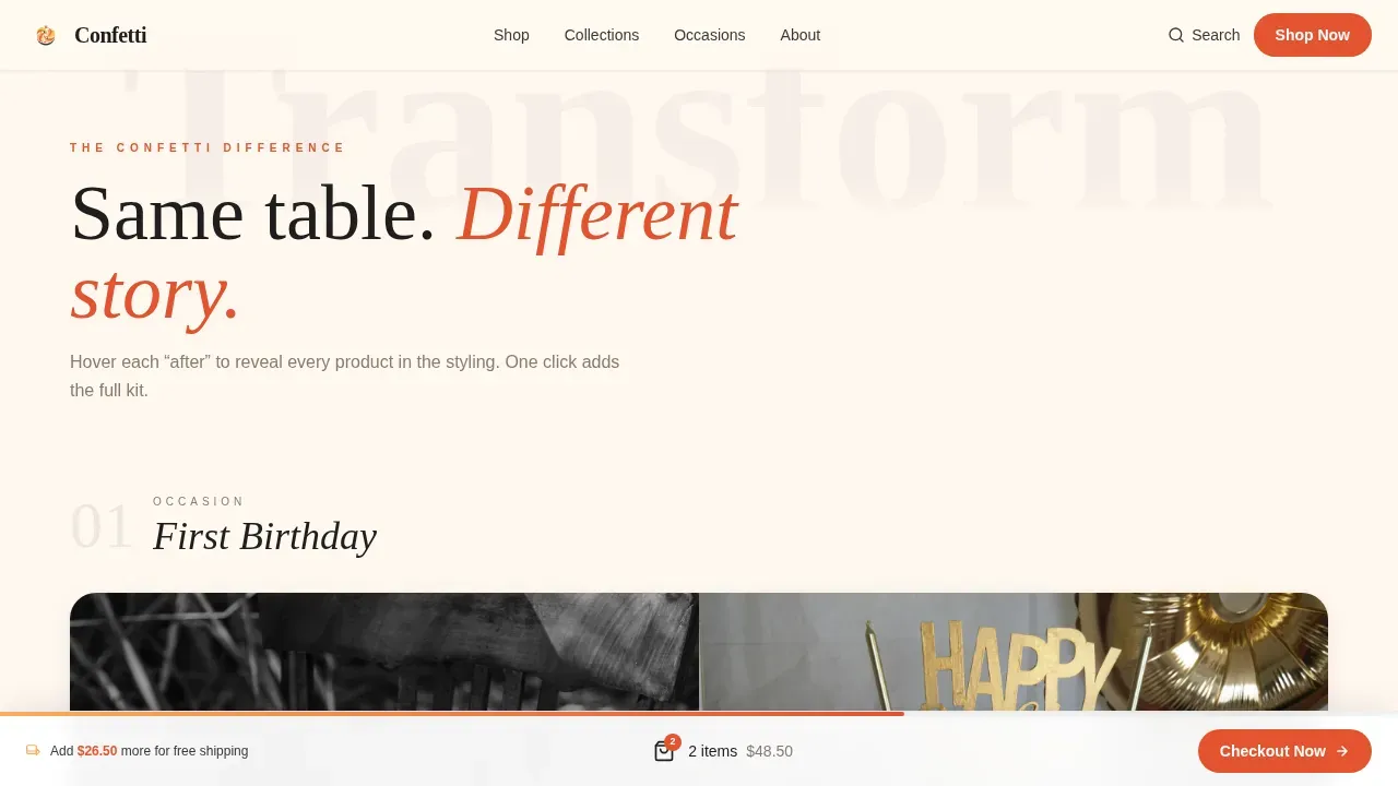 Party Supplies & Decorations Store Blog Website Template