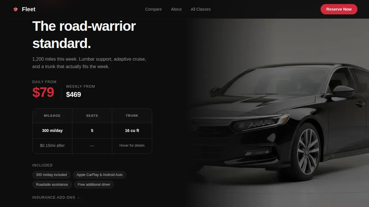 Car Rental & Leasing Booking Website Template