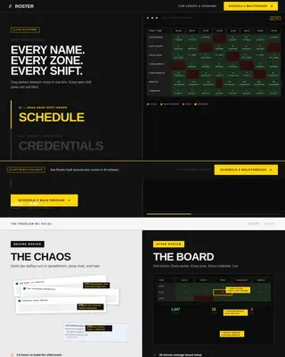 Bold Brutalist Sports Staff Scheduling Landing Page Template