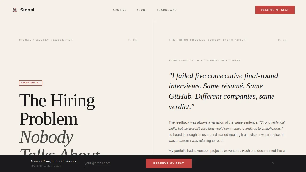 Data Science Newsletter Booking Website Template