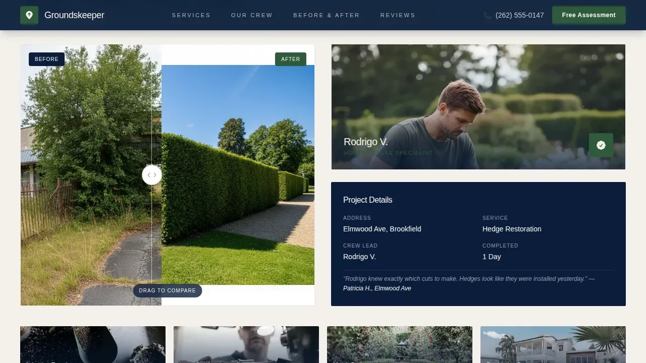 Specialist Landscaper Marketing Professional Website Template