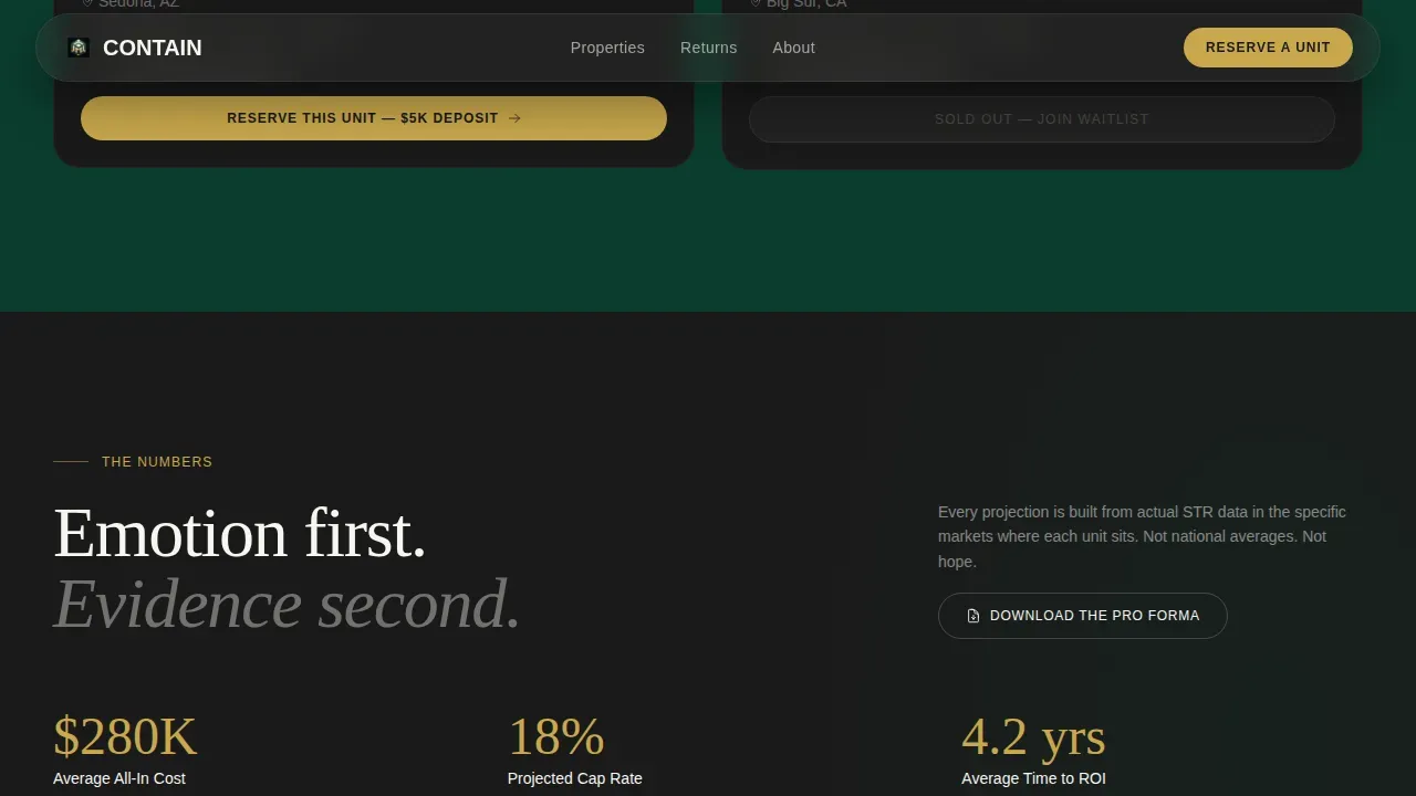 Luxury Container Home Investment Landing Page Template