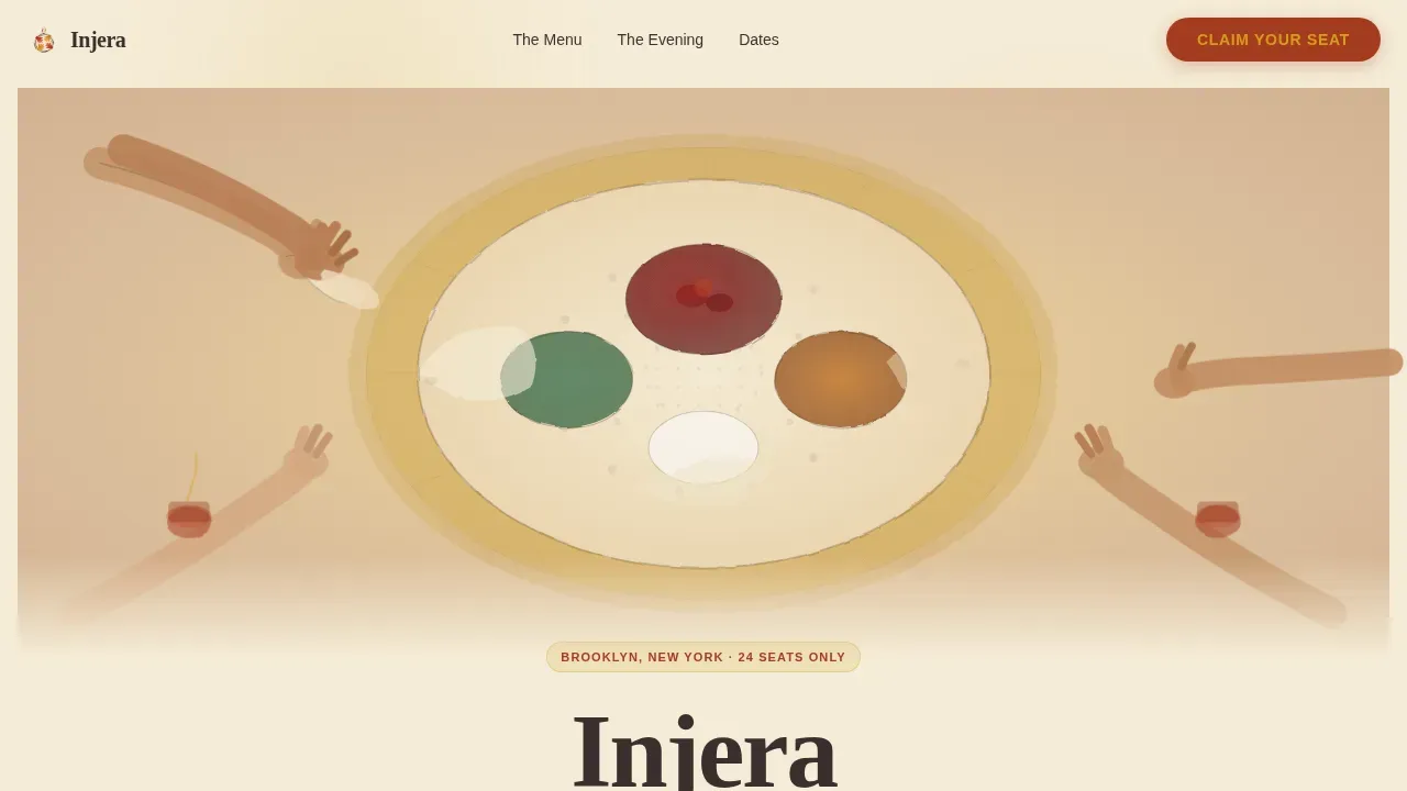 Communal Ethiopian Supper Club Landing Page Template