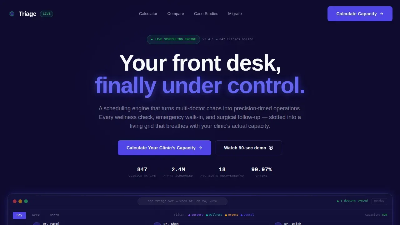 Veterinary Software Appointment Booking Website Template
