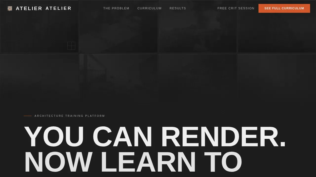 Bold Brutalist Architecture Course Comparison Landing Page
