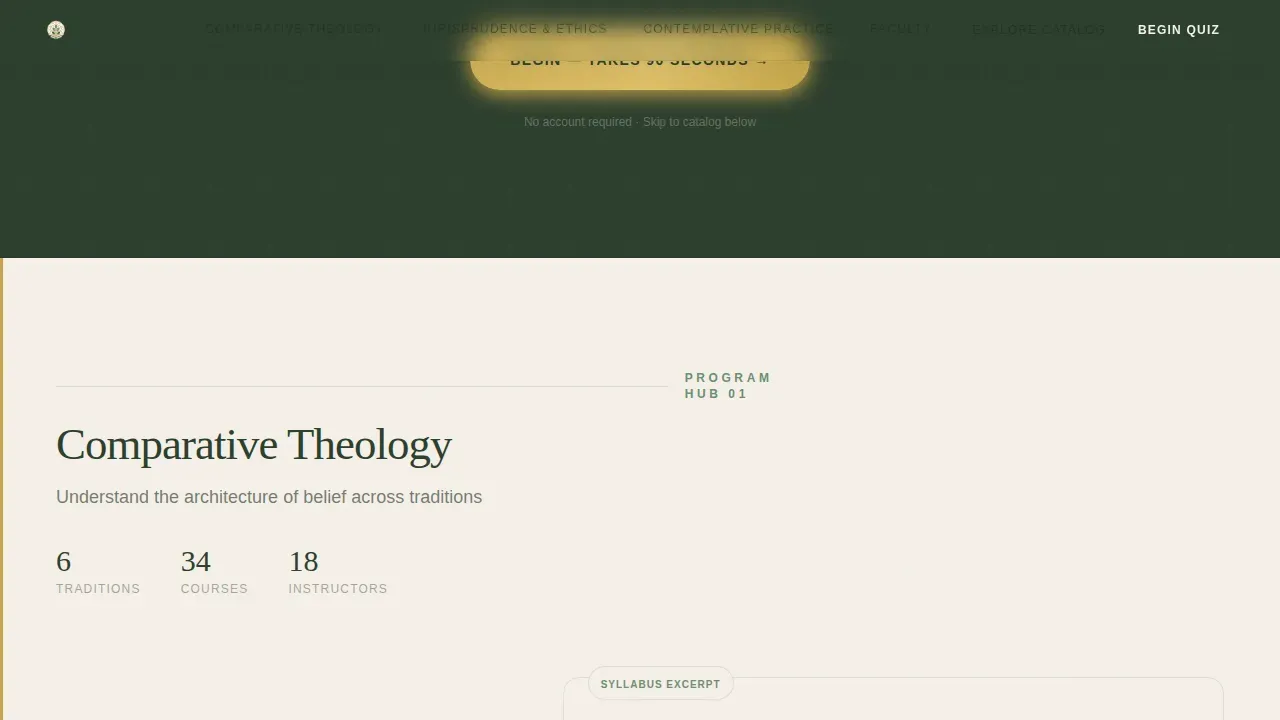 Religious & Theological Education Education Website Template