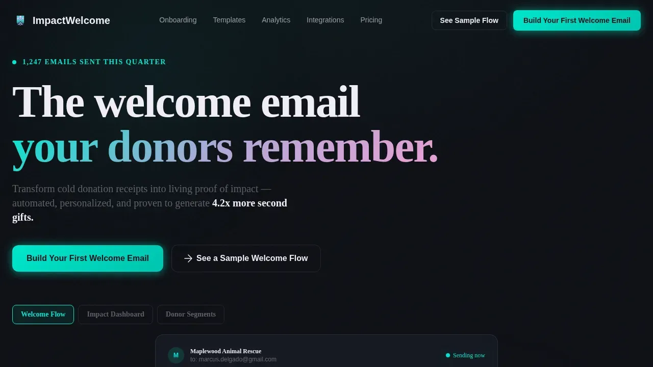 Nonprofit Donor Dashboard Landing Page Template