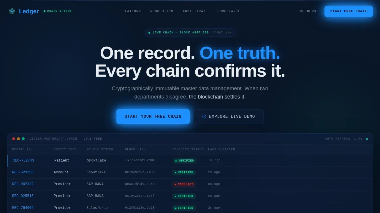 Blockchain-Based Enterprise Software Privacy Policy Website Template