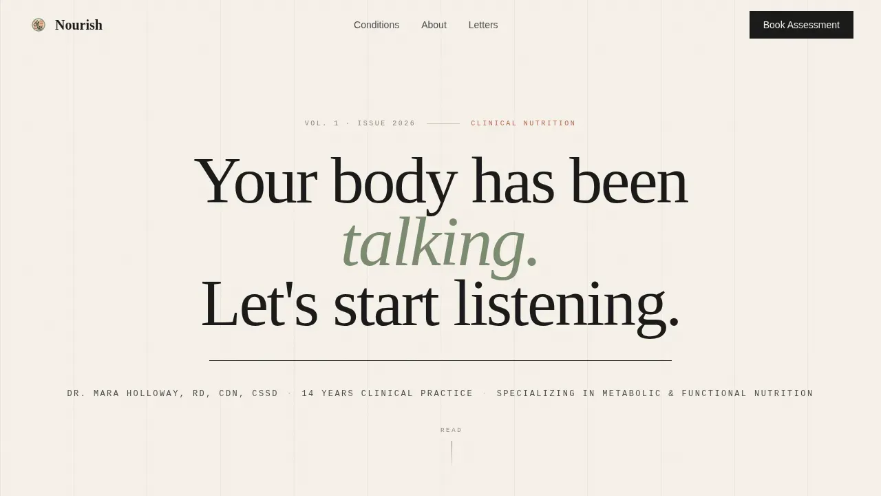 Dietitian Booking Website Template