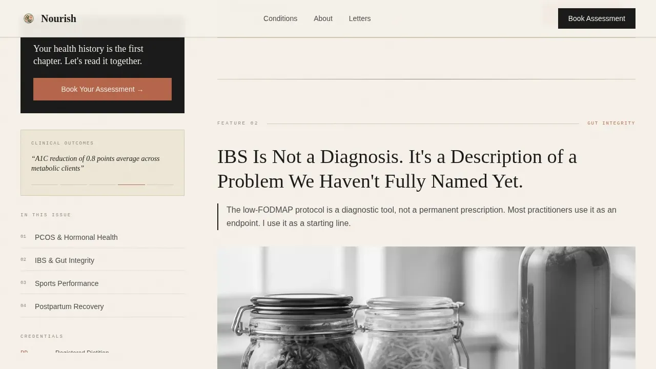Dietitian Booking Website Template