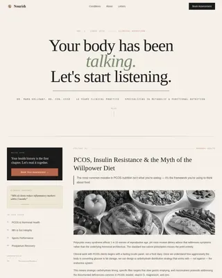 Dietitian Booking Website Template