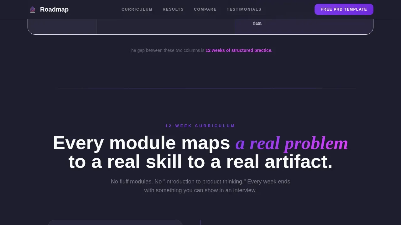 Product Management Course Landing Page Template