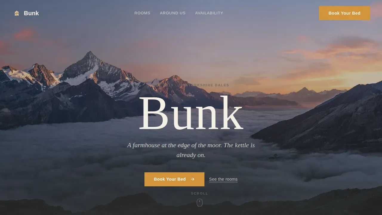 Pastoral Calm Student Hostel Landing Page Template