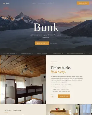 Pastoral Calm Student Hostel Landing Page Template