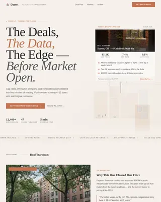 The Daily Edge Real Estate Newsletter Landing Page