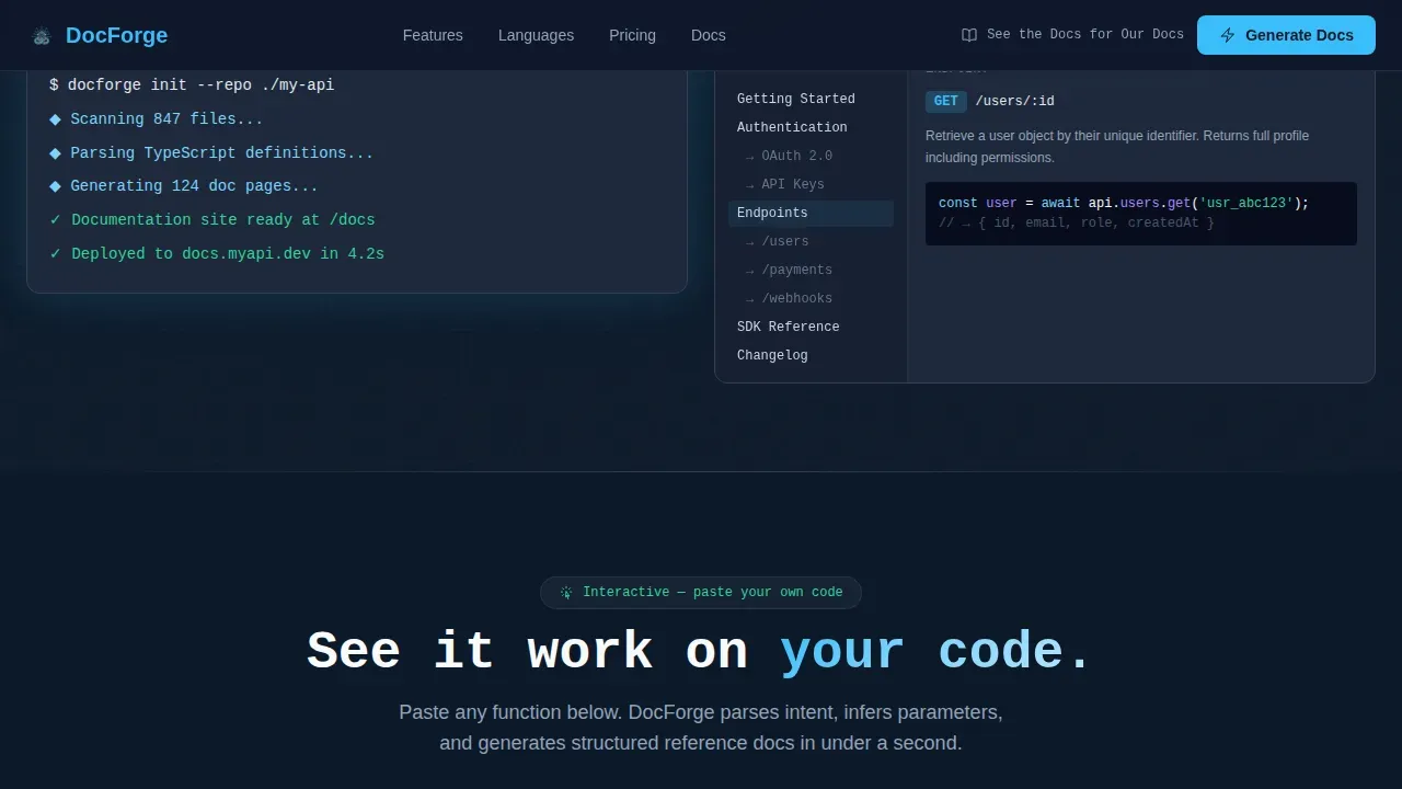 Auto-Generated Developer Documentation Landing Page Template