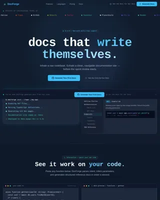 Auto-Generated Developer Documentation Landing Page Template