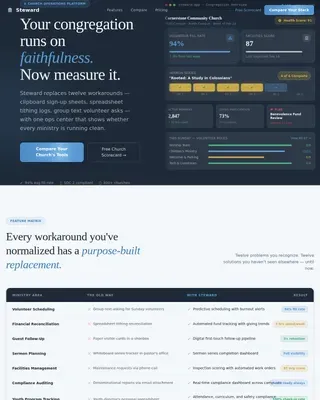Church Management Landing Page Template