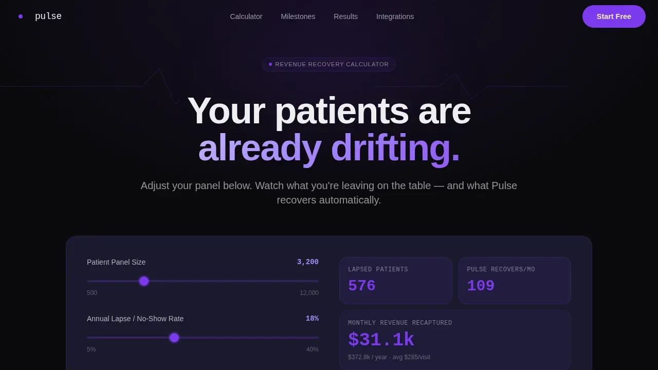Smart Patient Reactivation Email Landing Page Template