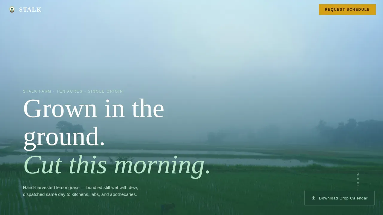 Fresh Harvest Lemongrass Farm Landing Page Template