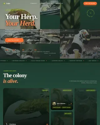 Organic Flow Reptile Community Landing Page Template