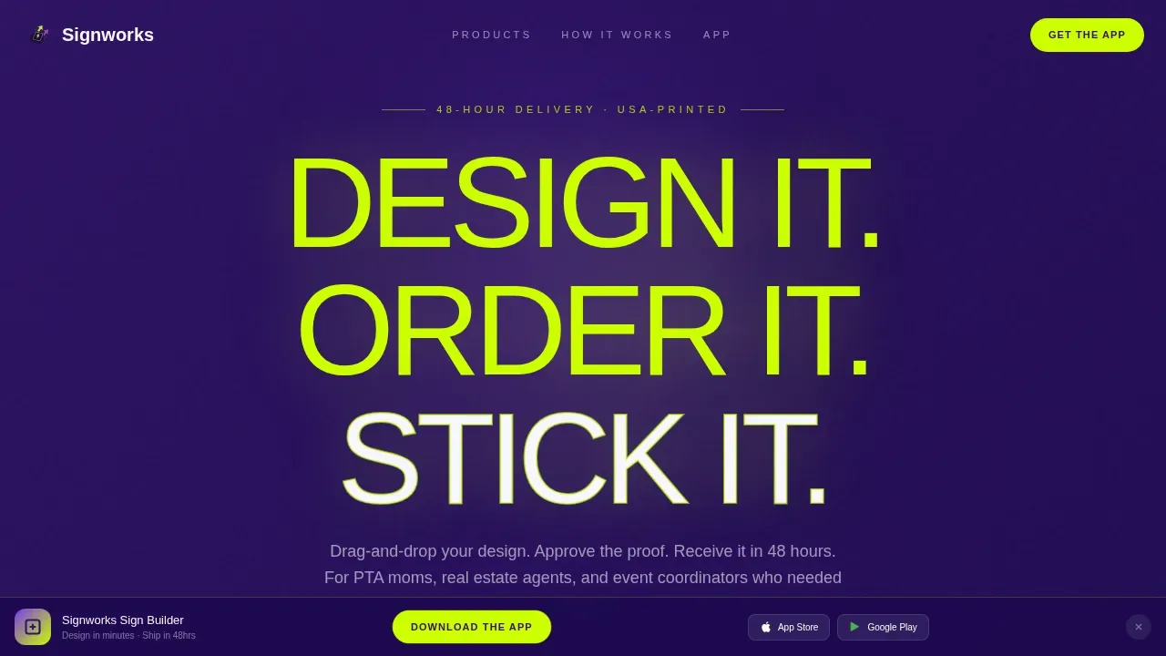 Dynamic Signage Craftsperson Landing Page Template