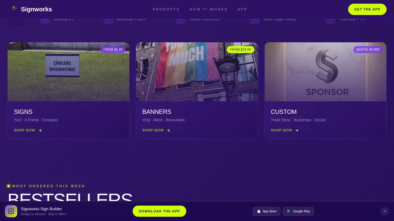 Dynamic Signage Craftsperson Landing Page Template