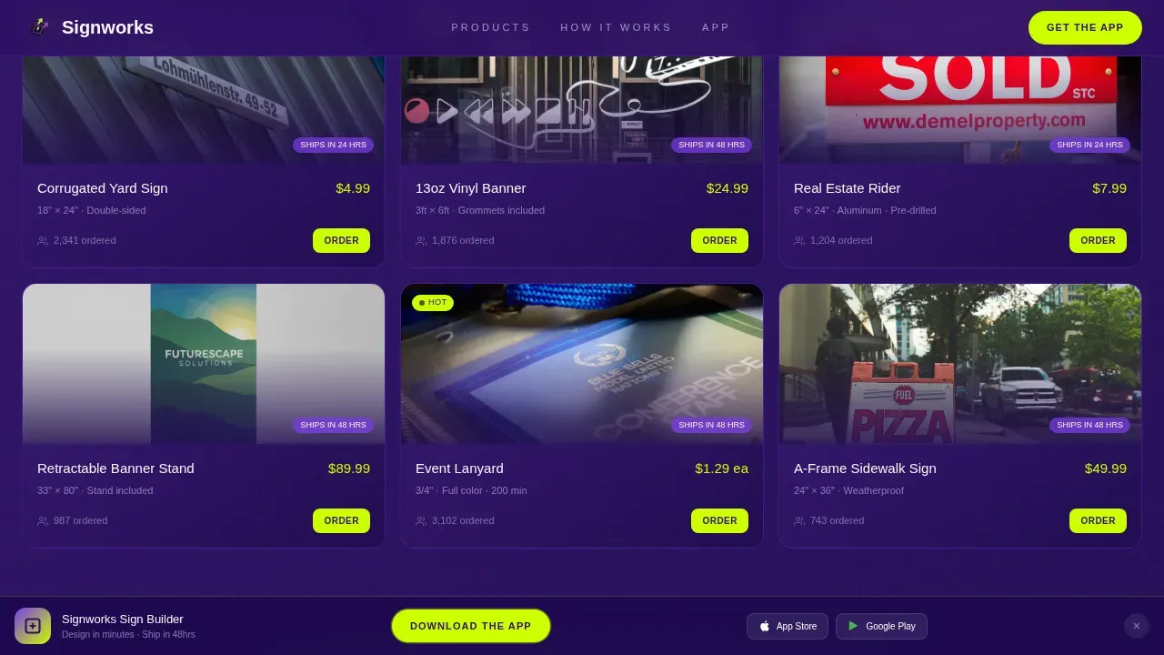 Dynamic Signage Craftsperson Landing Page Template
