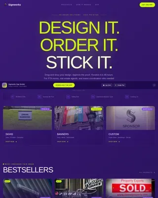 Dynamic Signage Craftsperson Landing Page Template