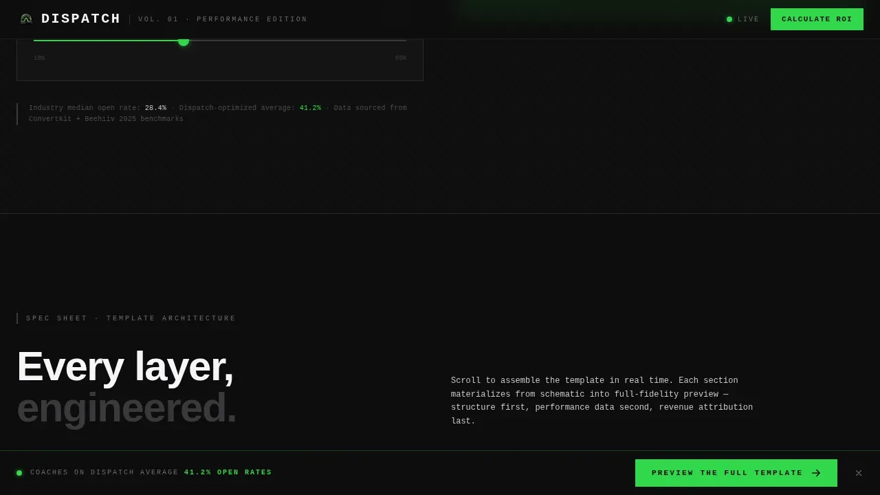 Carbon Fiber Performance Coaching Landing Page Template