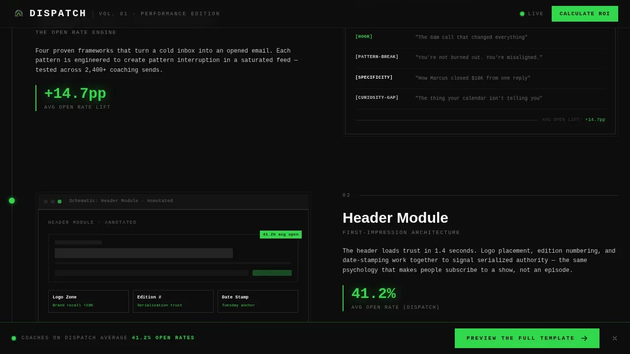 Carbon Fiber Performance Coaching Landing Page Template