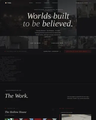 Dark Set Designer Portfolio Landing Page Template