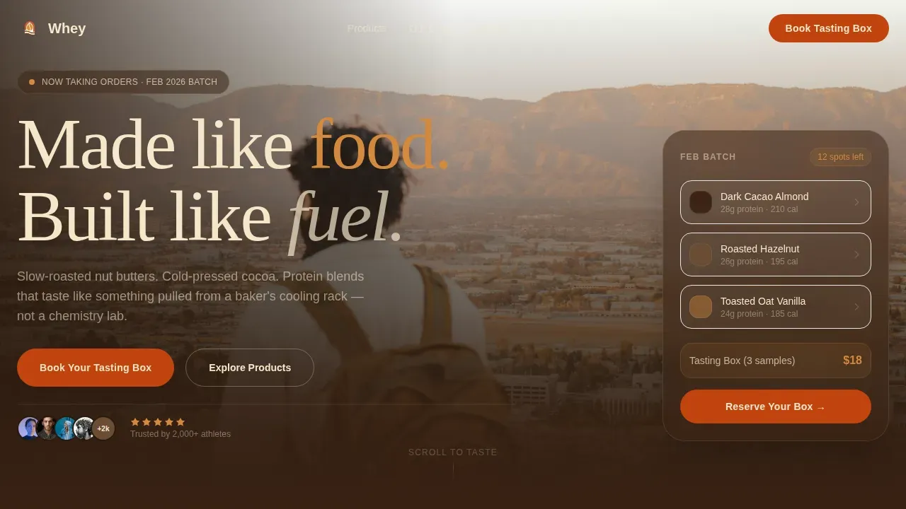 High-Protein Food & Dining Booking Website Template