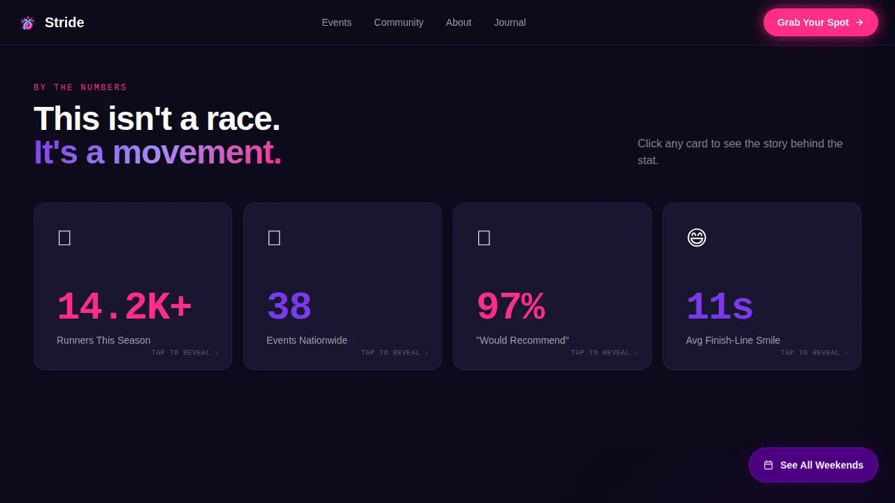 Festival Trail Running Community Landing Page Template