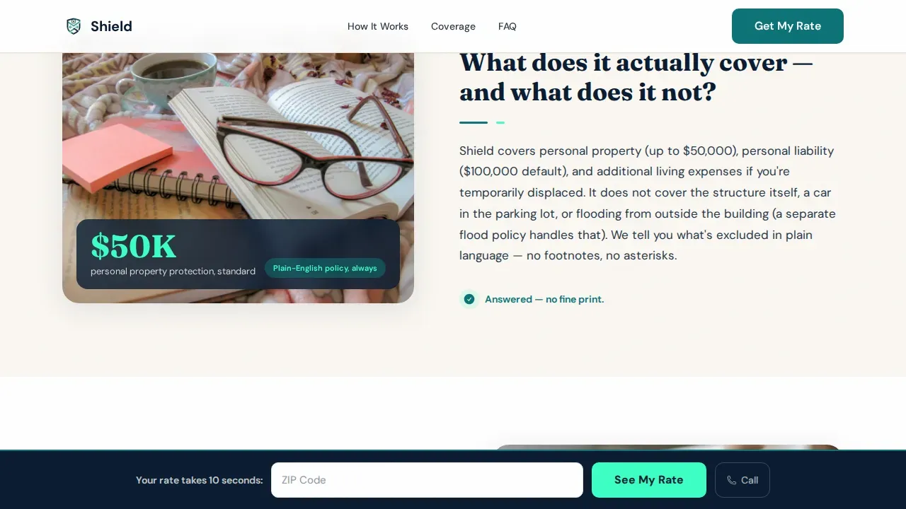 Senior Renters Insurance Landing Page Template