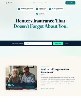 Senior Renters Insurance Landing Page Template