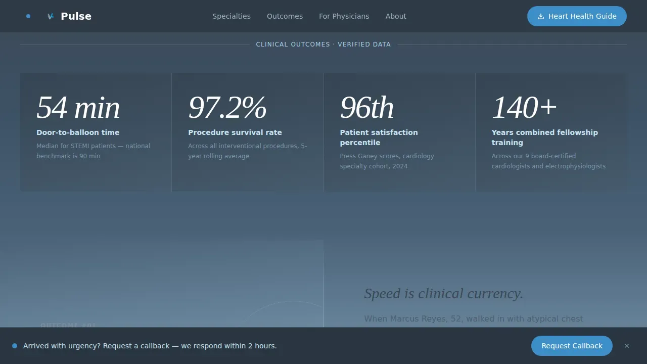 Stats-First Cardiology Clinic Landing Page Template
