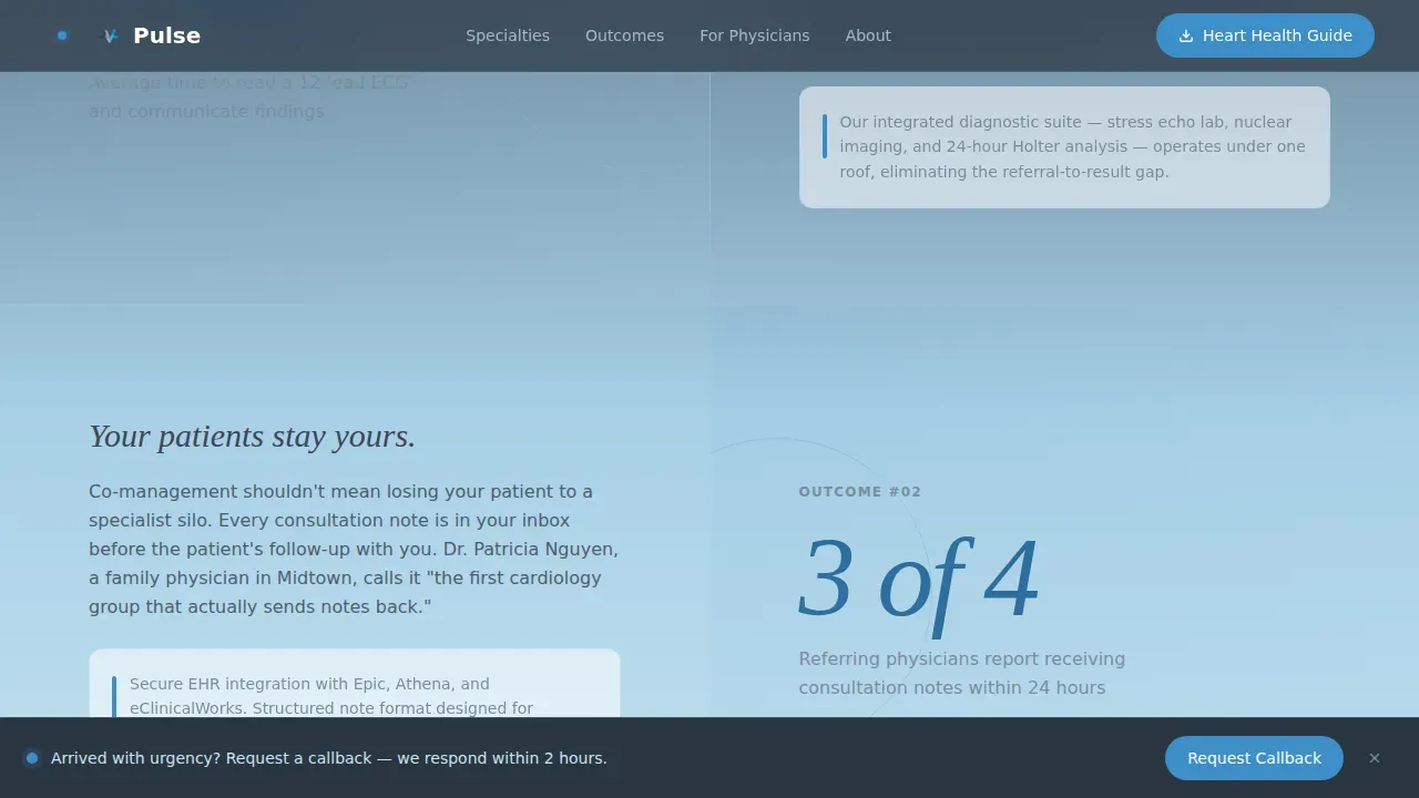 Stats-First Cardiology Clinic Landing Page Template