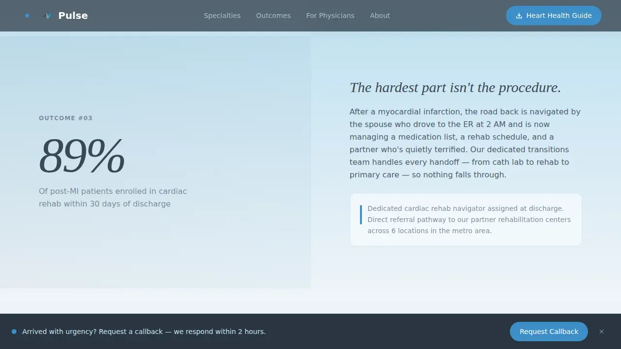Stats-First Cardiology Clinic Landing Page Template