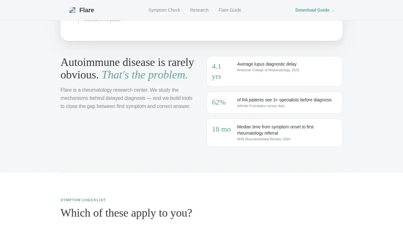 Rheumatology Research Center Landing Page Template