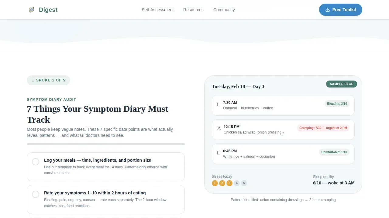 Gut Health Community Support Landing Page Template