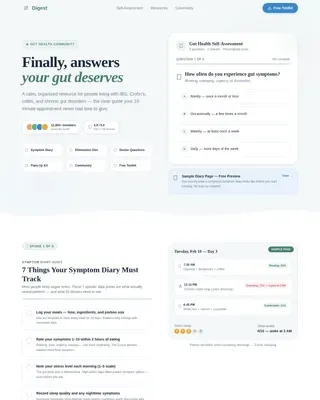 Gut Health Community Support Landing Page Template