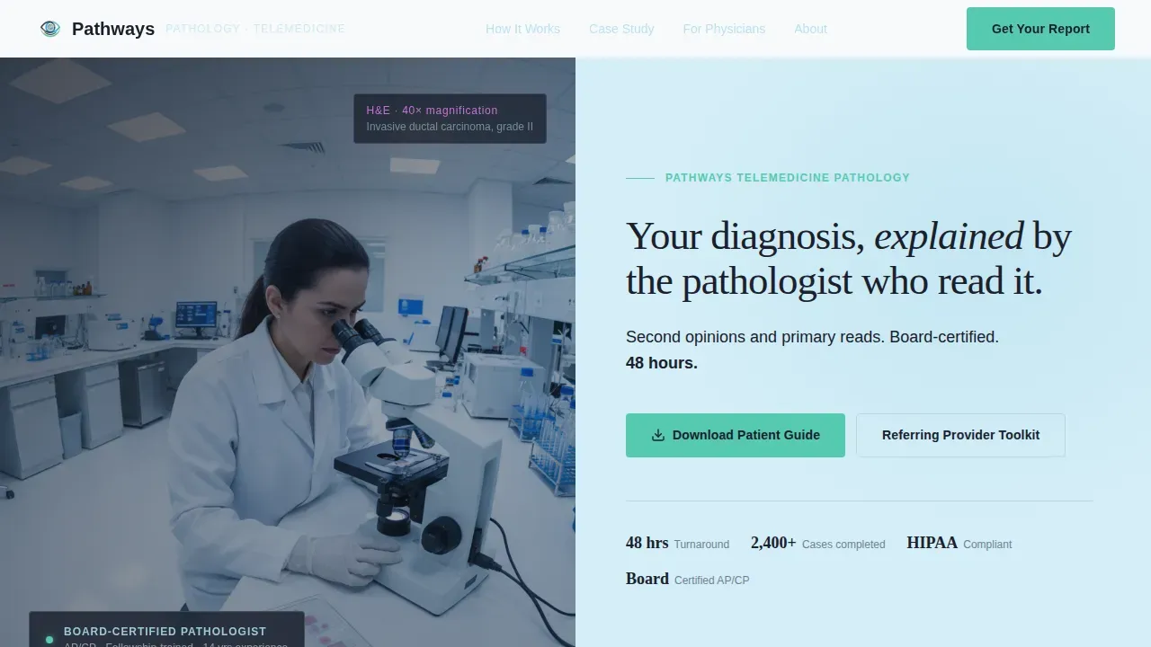 Pathology Medicine Professional Website Template