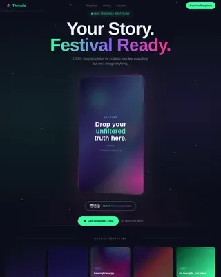 Threads Content Professional Website Template