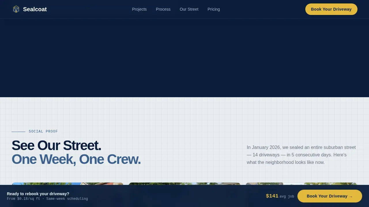 Driveway Renovation Booking Website Template