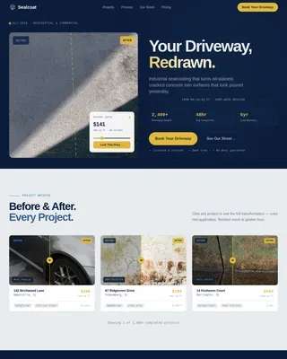 Driveway Renovation Booking Website Template