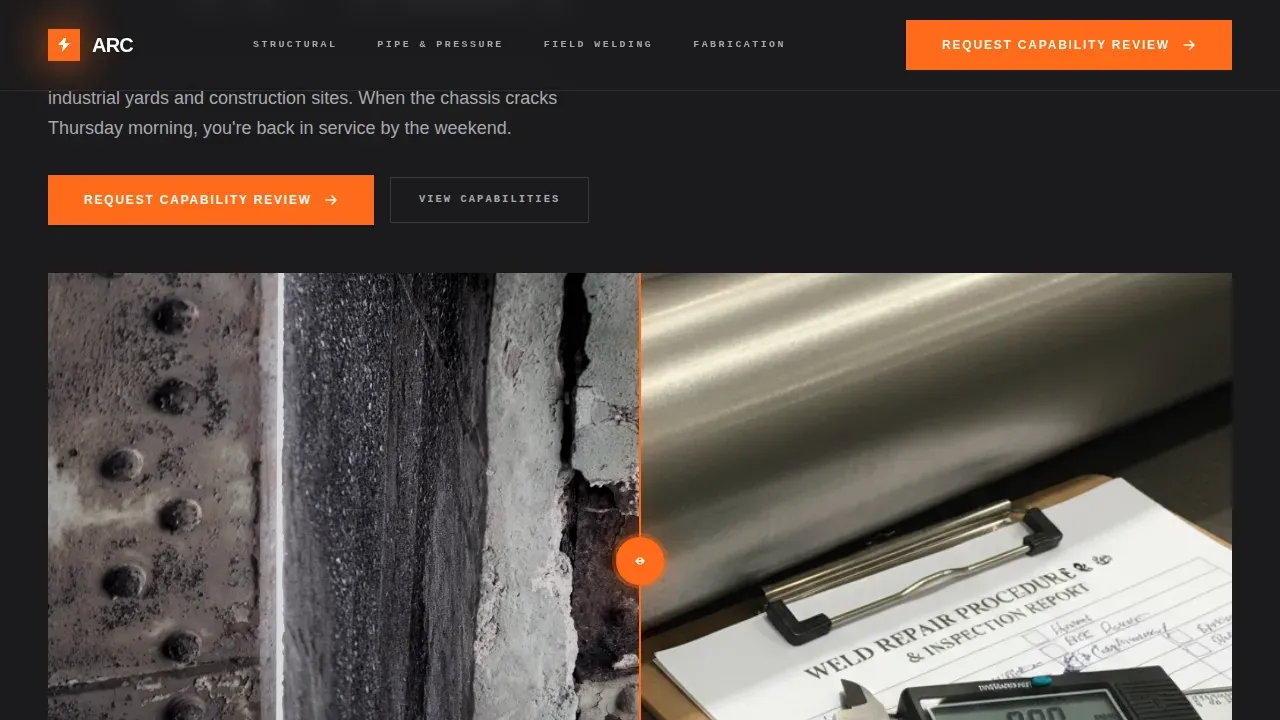 Expert Metal & Steel Fabrication Professional Website Template