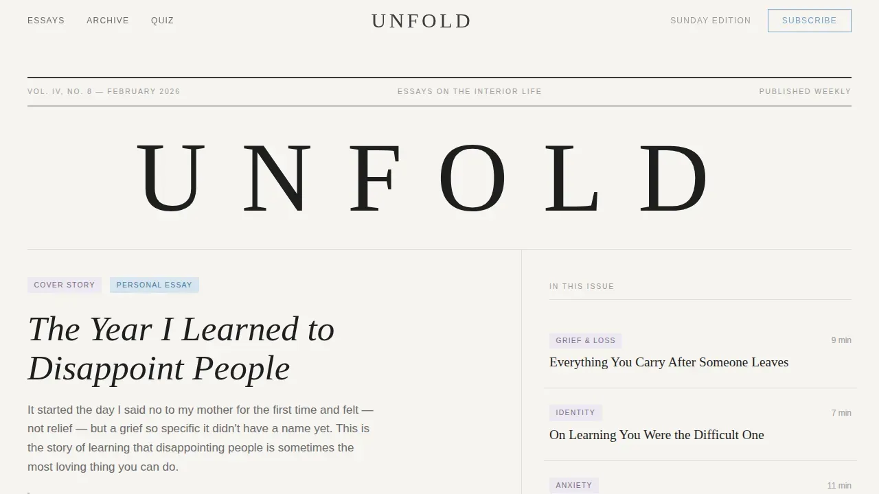 Editorial Mental Health Blog Landing Page Template